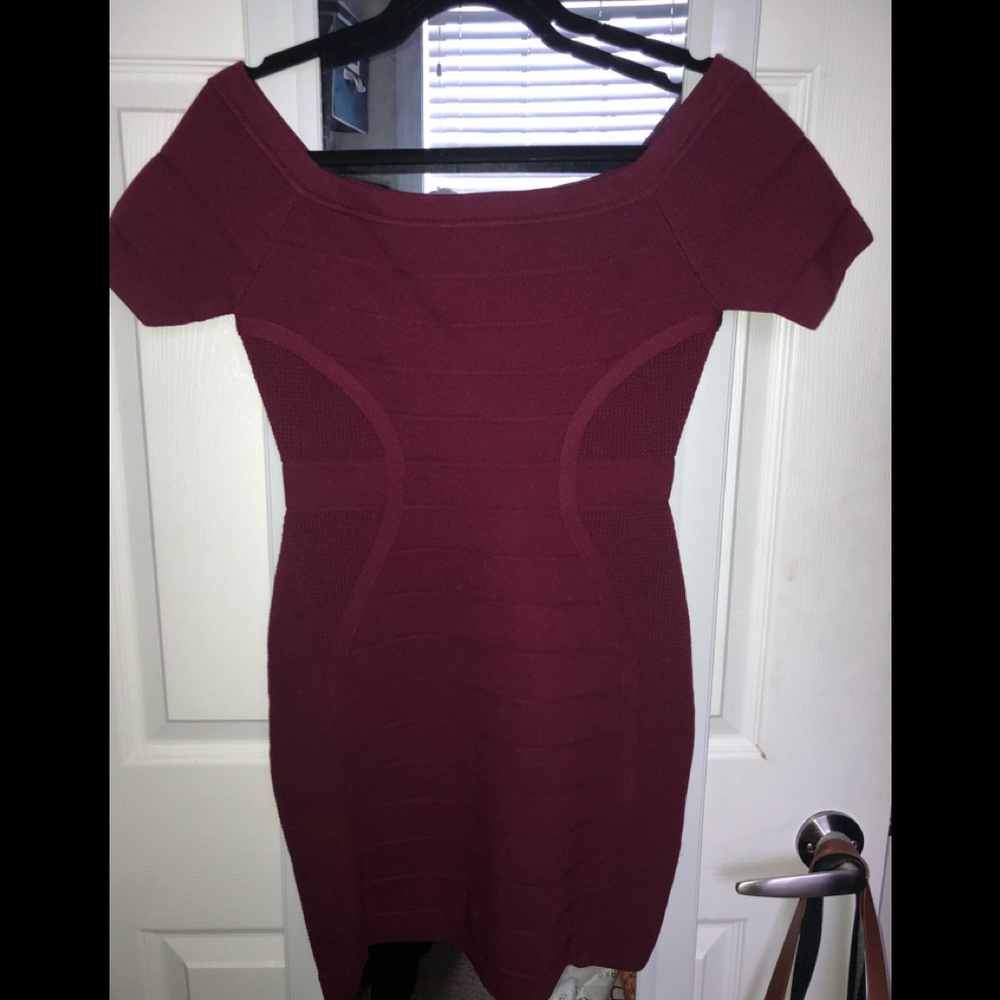 NWT NBD cranberry Red body con dress